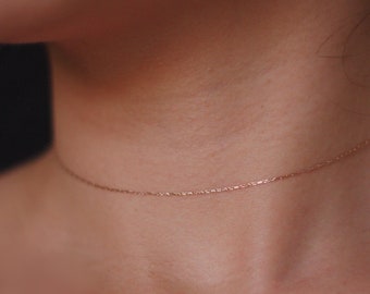 Ultra thin dainty necklace, stainless steel necklace, choker