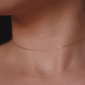 Ultra thin dainty necklace, stainless steel necklace, choker