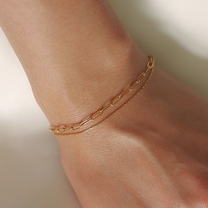 Minimale gouden gelaagde armband