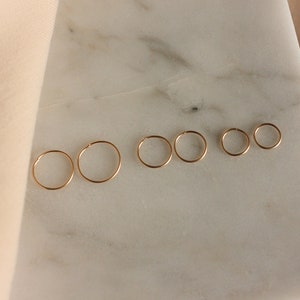 Small sleeper Hoop Earrings, Silver Hoop, Helix Hoop, Cartilage Hoop, Tragus Hoop, 5mm 6mm 7mm 8mm 9mm 10mm 12mm image 9