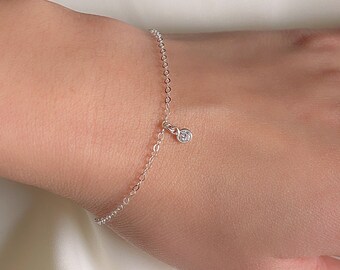 Sierlijke kleine zirkonia armband, diamanten armband