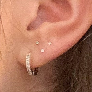 Super small micro diamond crystal earring/nose stud 1.2mm