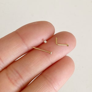 Super tiny micro diamond earring nose stud 1.2mm 1.7mm 2.2mm Dainty gold silver crystal stud image 5