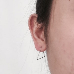 Triangle wire earrings, geometric, minimal earrings image 6