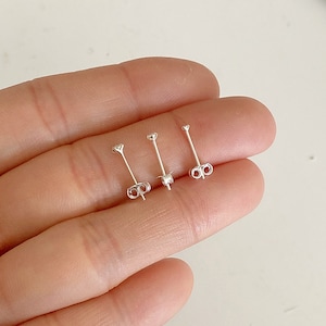 Super tiny micro crystal diamond earring / nose stud 1.2 mm 1.7 mm, 2.2 mm, small dainty studs zdjęcie 7