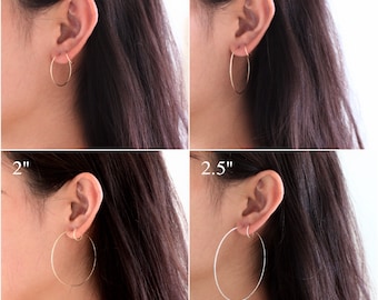 Dünne Creolen, 14k gold filled, zierliche Sterling Silber Creolen