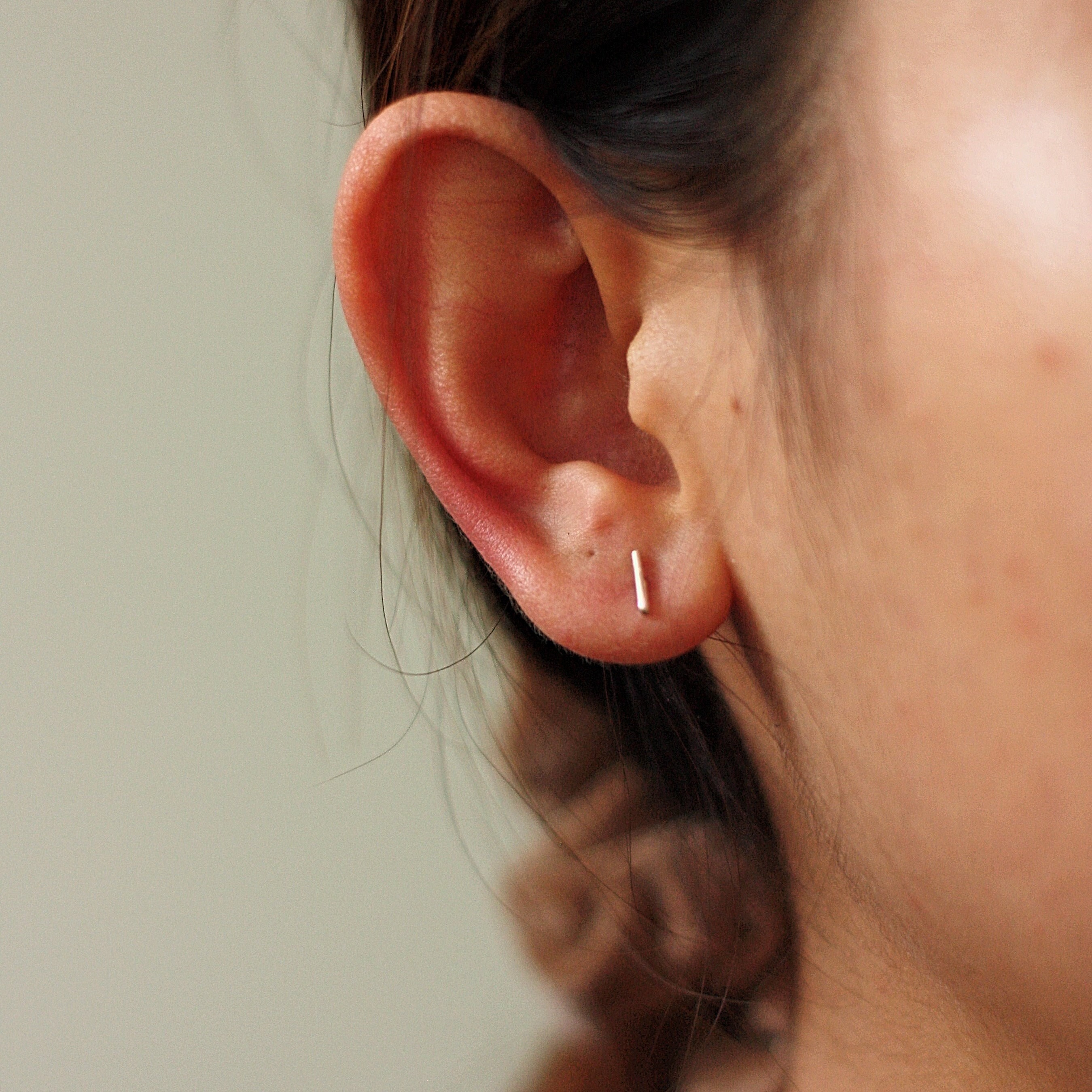 Minimal thin bar earrings, bar studs