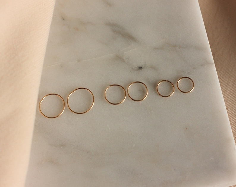 Small sleeper Hoop Earrings, Silver Hoop, Helix Hoop, Cartilage Hoop, Tragus Hoop, 5mm 6mm 7mm 8mm 9mm 10mm 12mm image 9