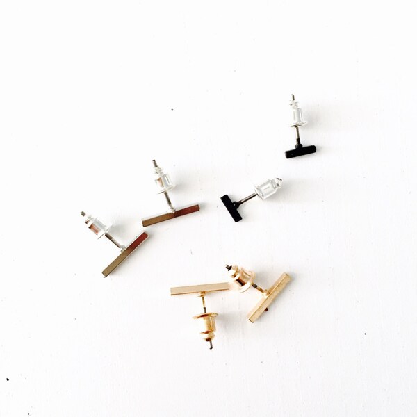 Minimal bar earrings, small bar earrings, dainty earrings, tiny earrings