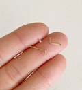 Teeny tiny micro crystal diamond nose stud, L Shaped nose piercing product logo