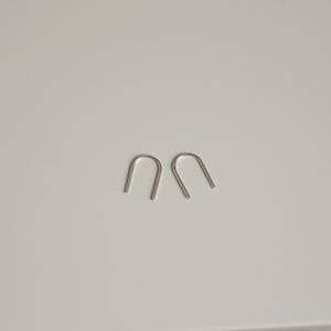 Double round earrings, U earrings, staple earring, minimal earrings image 4