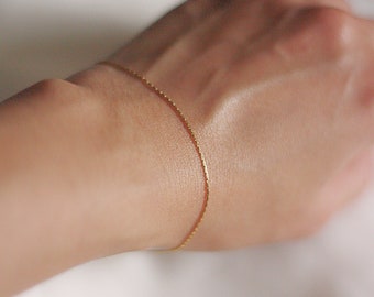 Thin dainty bracelet, gold bracelet