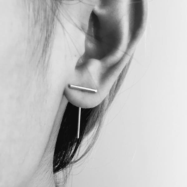 T bar earrings