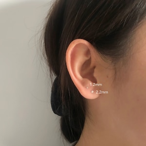 Super tiny micro diamond earring nose stud 1.2mm 1.7mm 2.2mm Dainty gold silver crystal stud image 7