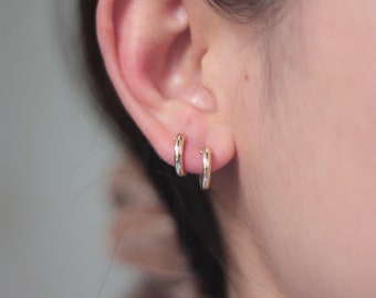 Minimal creol hoop earrings, 14k gold filled hoops, silver hoops
