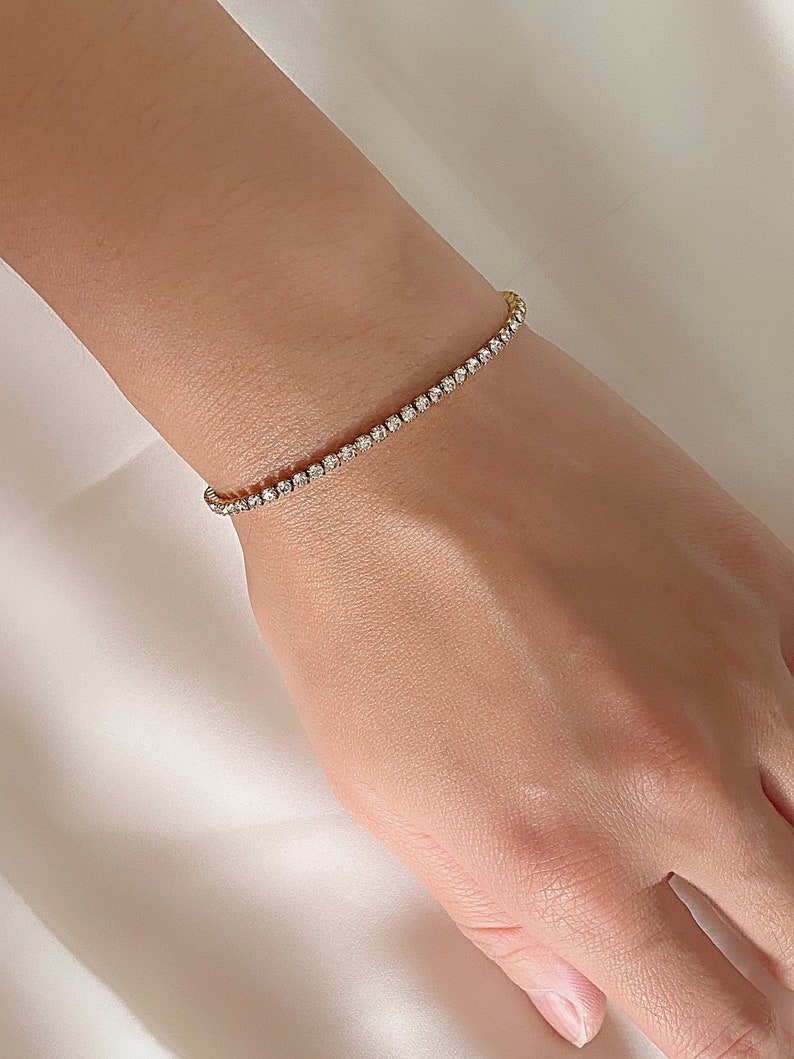 Diamond tennis bracelet, cz bracelet, dainty bracelet image 4