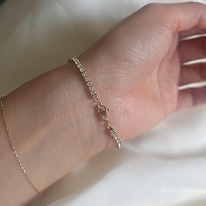 Diamond tennis bracelet, cz bracelet, dainty bracelet image 10