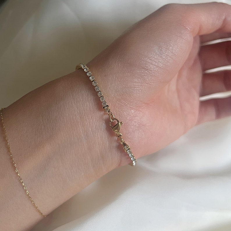 Diamond tennis bracelet, cz bracelet, dainty bracelet image 10