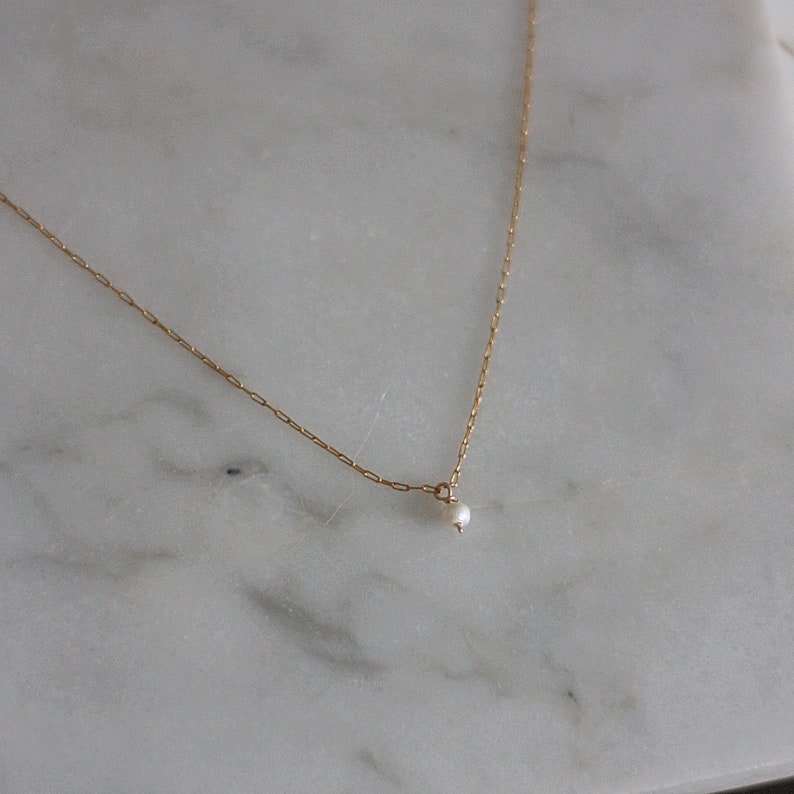 Ultra fine mini pearl necklace 画像 7