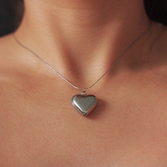 Collana girocollo a cuore grosso e gonfio Ciondolo a cuore