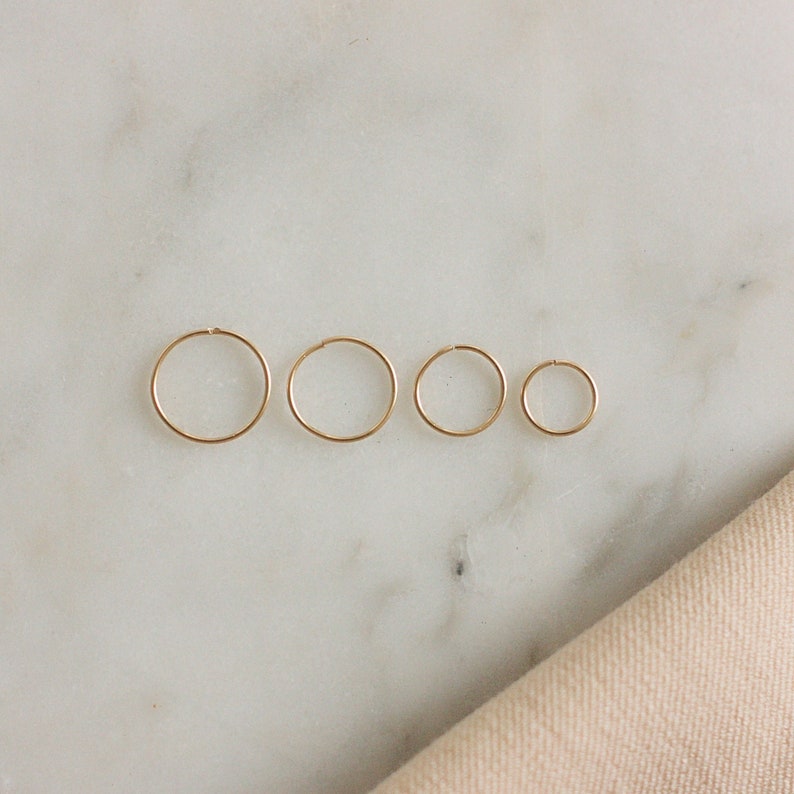 Small sleeper Hoop Earrings, Silver Hoop, Helix Hoop, Cartilage Hoop, Tragus Hoop, 5mm 6mm 7mm 8mm 9mm 10mm 12mm zdjęcie 8