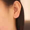 Double hugging bar earring, bar earrings, staple earring, minimal earrings product logo