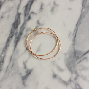 Thin hoop earrings, 14k gold filled, sterling silver hoops image 4