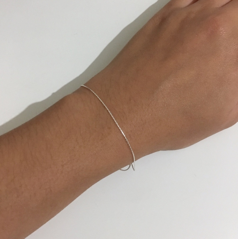 Silver fine thin bracelet, dainty bracelet image 4