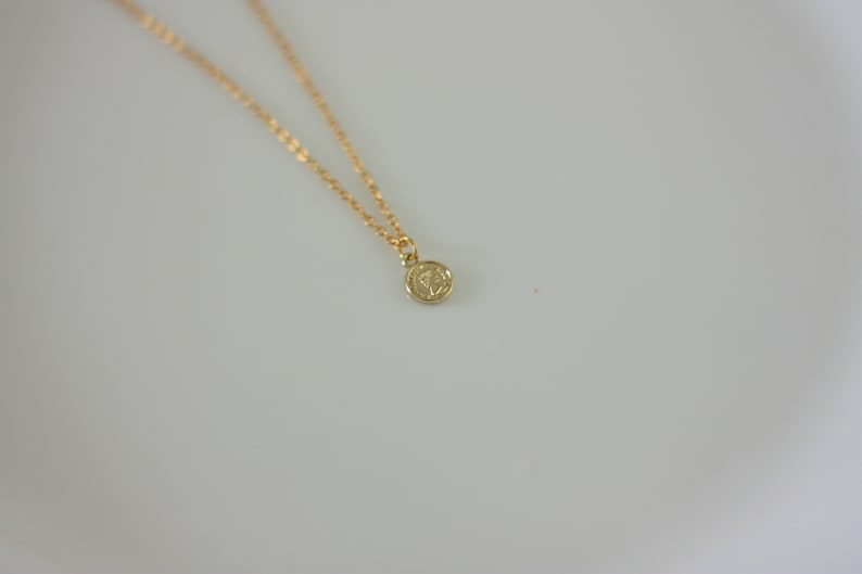 Tiny coin gold necklace