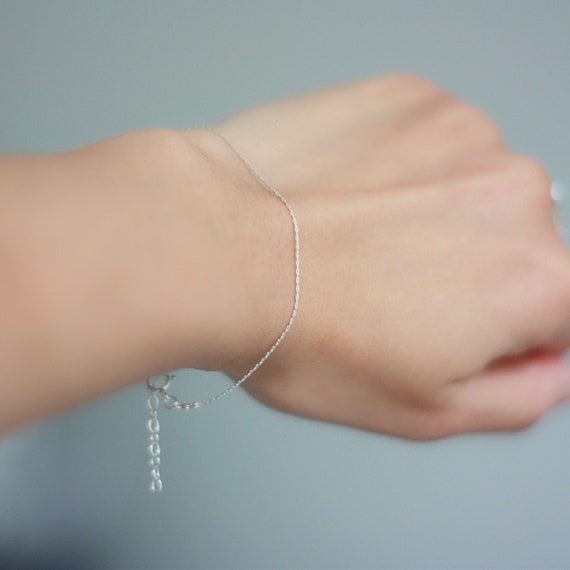 シルバーの細いブレスレット、繊細なブレスレット - Etsy 日本 925