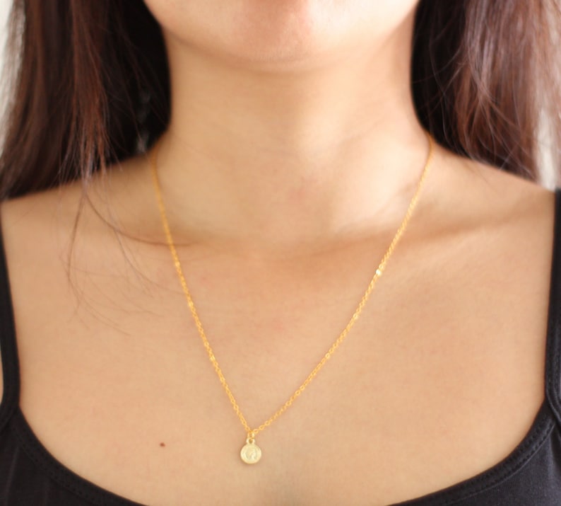 Tiny coin gold necklace