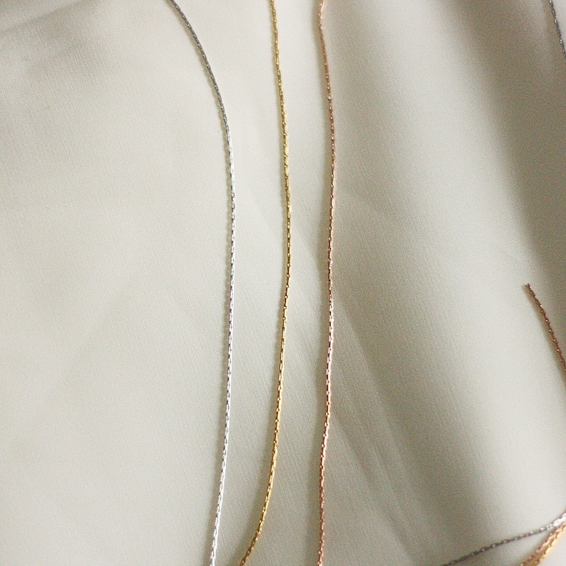 Dainty necklace 0.5mm, fine thin necklace, minimalist choker zdjęcie 9