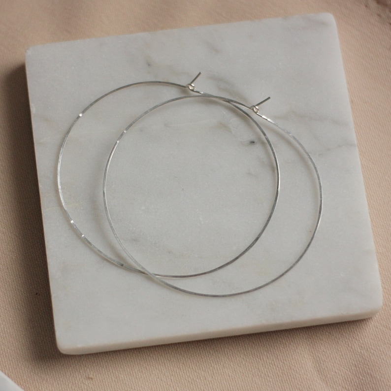 Dainty thin silver gold hoop earrings, dainty hoop earrings image 10