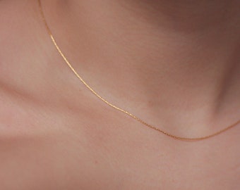 Dainty necklace 0.5mm, fine thin necklace, minimalist choker