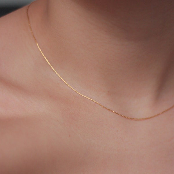 Dainty necklace 0.5mm, fine thin necklace, minimalist choker