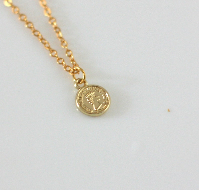 Tiny coin gold necklace