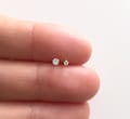 Super tiny micro diamond earring nose stud 1.2mm 1.7mm 2.2mm - Dainty gold silver crystal stud