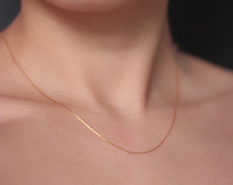 Dainty necklace 0.5mm, waterproof necklace, gold choker