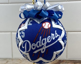 Dodgers Fabric Ornament: Baseball Fan Gift, Quilted Keepsake