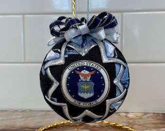 U.S. Air Force Ornament, Air Force Keepsake, Quilted Military Ornament