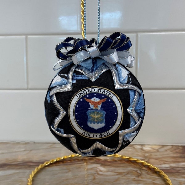 U.S. Air Force Ornament, Air Force Keepsake, Quilted Military Ornament