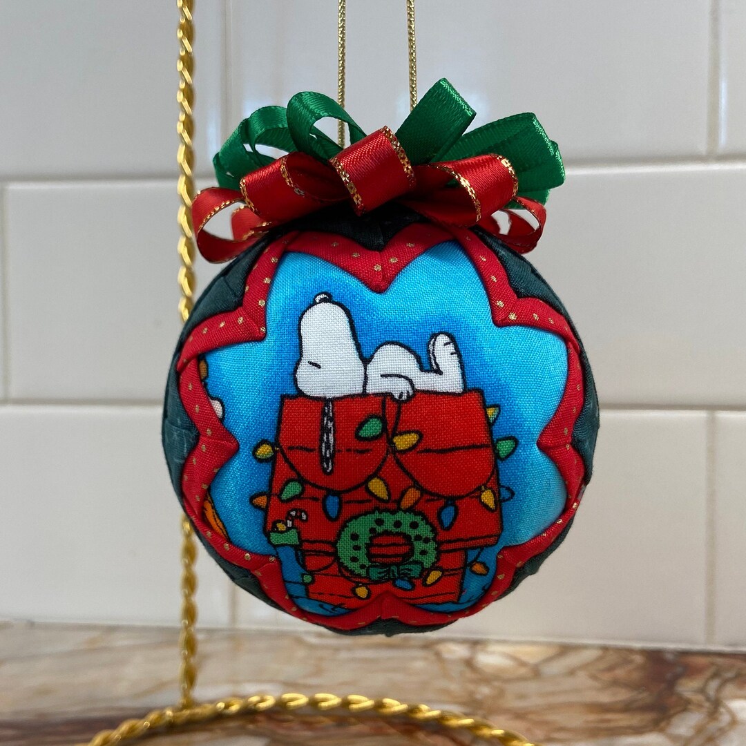 Snoopy Ornament Peanuts Inspired Keepsake Quilted Ornament Etsy