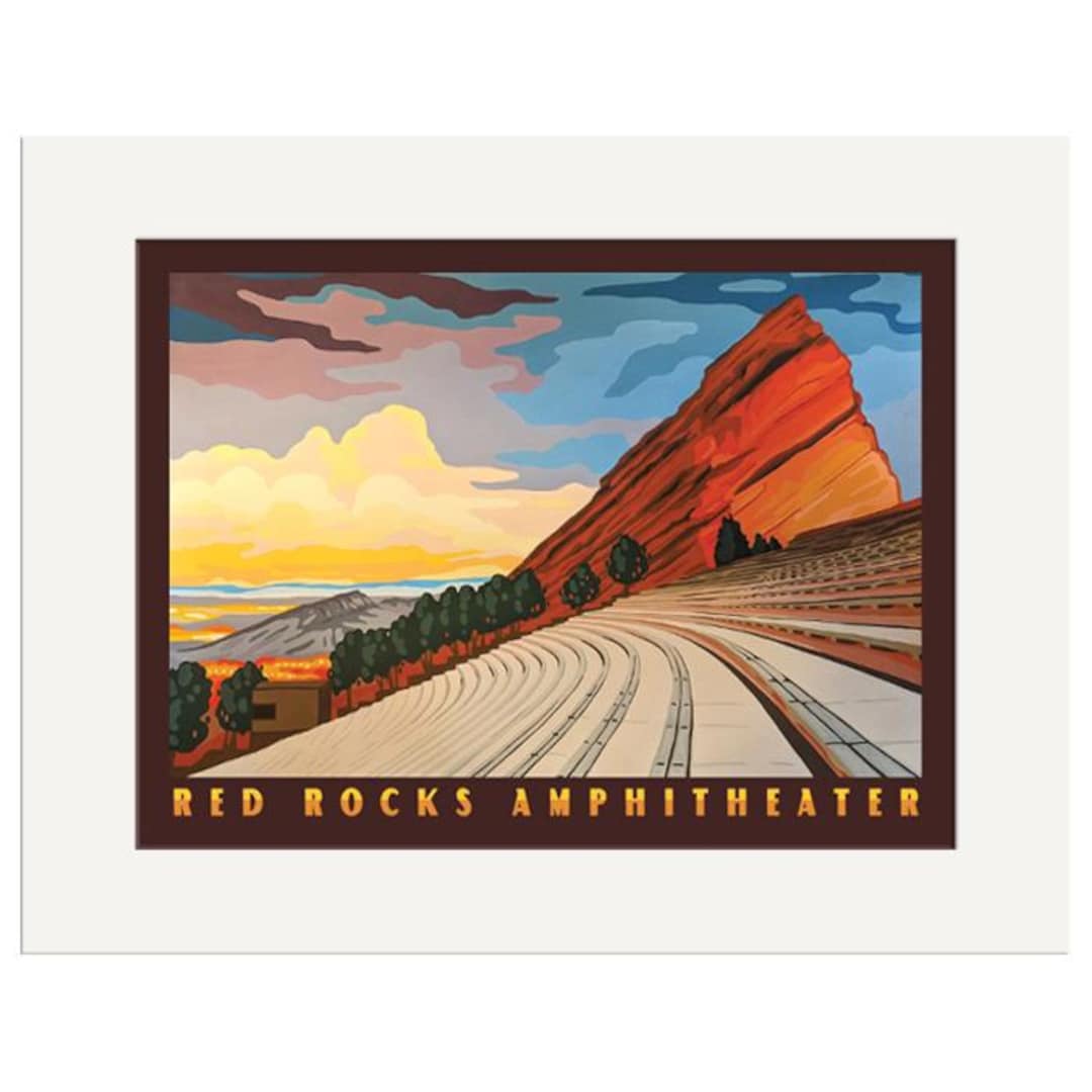 Red Rocks Artistic Design Red Rocks Amphitheater Wall Art | Red Rocks Poster | Colorado Concert ...