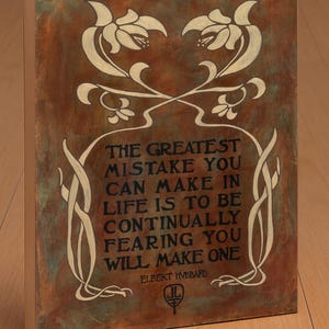 Mistakes Wall Art | Elbert Hubbard Roycroft Quote | Arts and Crafts Heitz Art Print | Mission Style Nature Decor | Craftsman Artwork Wooden Plaque