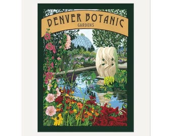Denver Botanic Gardens Wall Art | Denver Botanic Gardens Print | Denver Colorado Garden Poster | Denver Landscape Art | Denver Garden Poster