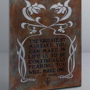 Mistakes Wall Art | Elbert Hubbard Roycroft Quote | Arts and Crafts Heitz Art Print | Mission Style Nature Decor | Craftsman Artwork Metal Art Print