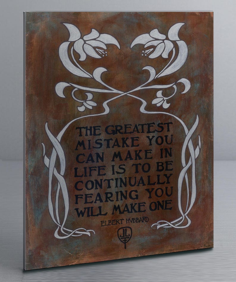 Mistakes Wall Art | Elbert Hubbard Roycroft Quote | Arts and Crafts Heitz Art Print | Mission Style Nature Decor | Craftsman Artwork Metal Art Print
