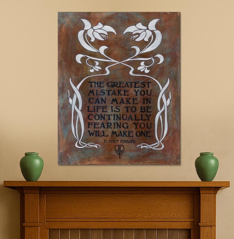 Mistakes Wall Art | Elbert Hubbard Roycroft Quote | Arts and Crafts Heitz Art Print | Mission Style Nature Decor | Craftsman Artwork image 2