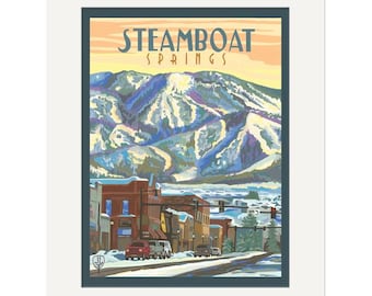 Steamboat Springs Winter Wall Art | Steamboat Springs Colorado Art Print | Colorado Ski Town Poster | Rocky Mountain Winter Art Print