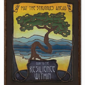 Resilience Within Wall Art | Inspirational Tree Art Print | Arts & Crafts Style Poster | Motivational Nature Decor | Strength Artwork Framed Art Canvas